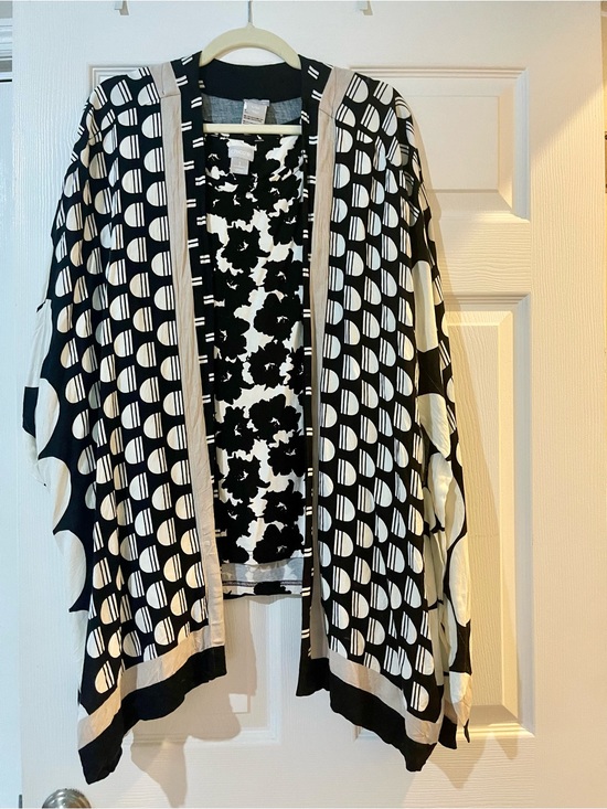 Chico's Sweaters - Chico's Black & White Open-Front Cardigan and Matching Chicos Tank Set